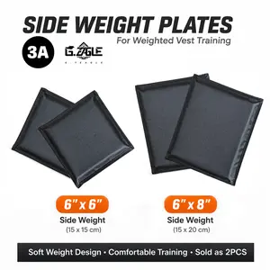 Side Weight Plates for Weighted Vest 6x6 / 6x8 Soft Weight Inserts for Training Running Workout