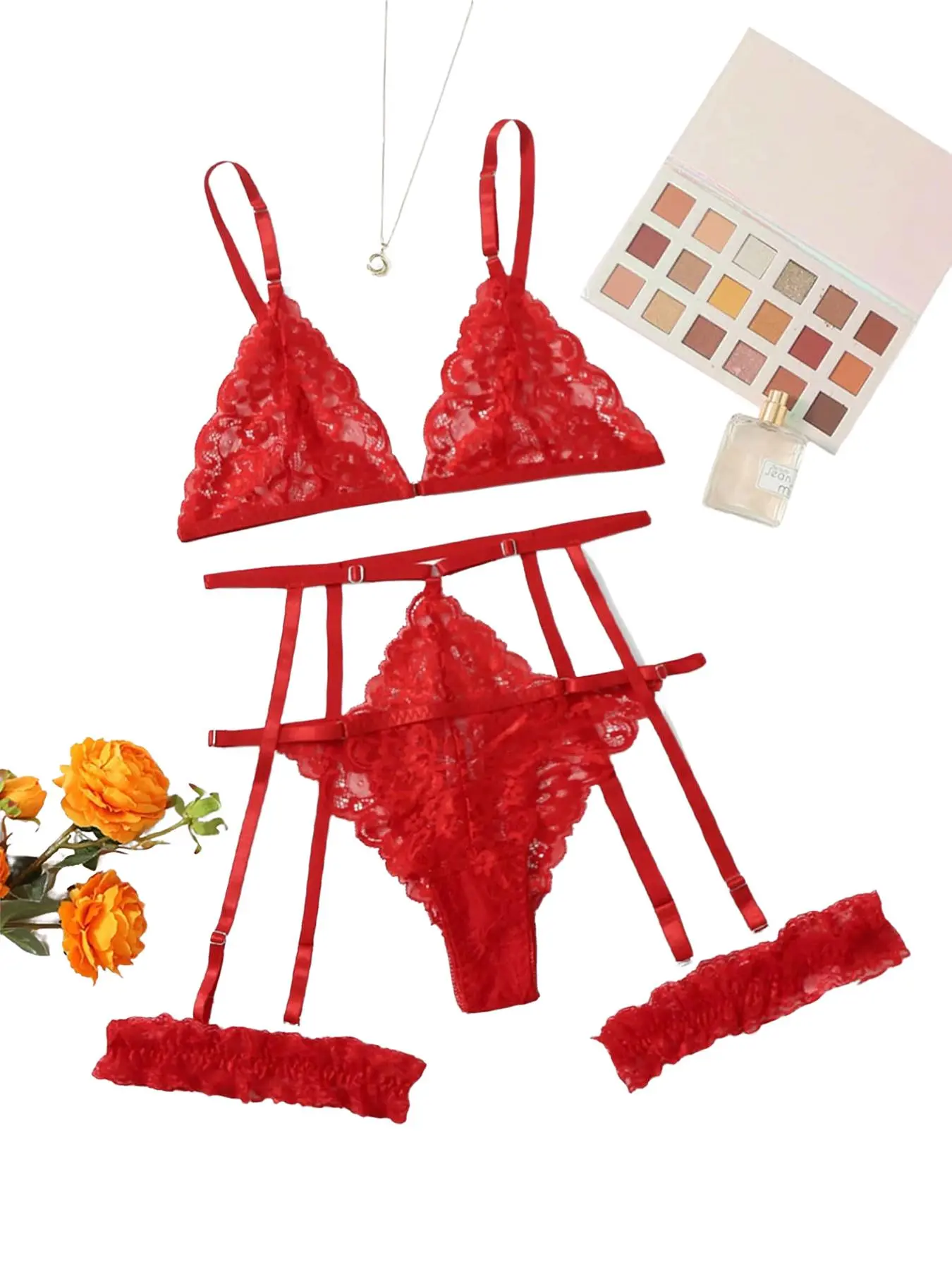 Date Night Showstopper: Sultry Red Lace Lingerie Underwear Bottom to Impress Your Partner Medium