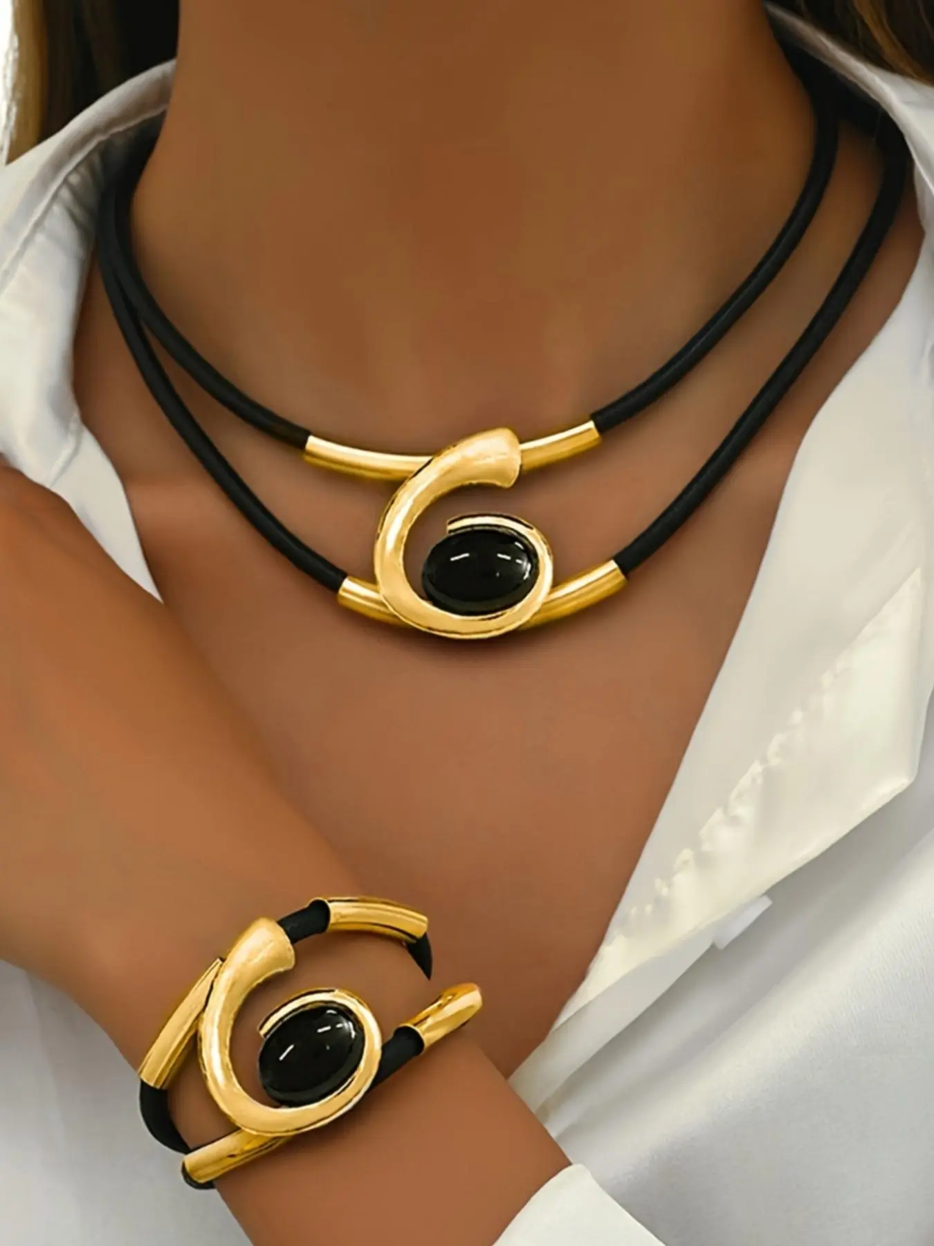 Boho Style Geometric Design Pendant Necklace & Bracelet, Fashion Jewelry for Party, Daily Clothing Decor, Trendy All-match & Exquisite Jewelry for Birthday Gift, Elegant Jewelry Set, Matching Jewelry Set, Fashionable Jewelry Set