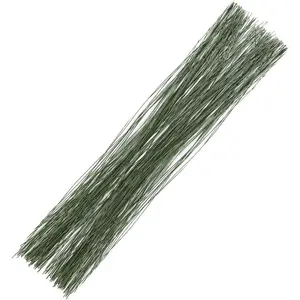 Floral Wire 26 Gauge 100 Pcs 14 Inch Green Florist Flower Wire Stems for Crafts Bouquet Stem Wrapping Wreath Making Flower Arrangement Supplies
