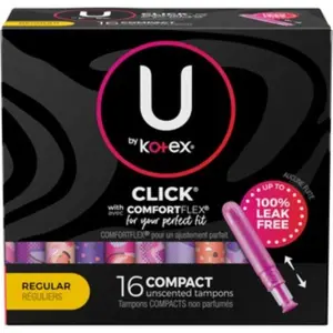 Kimberly-Clark  U by Kotex Compact Tampon, White - Regular