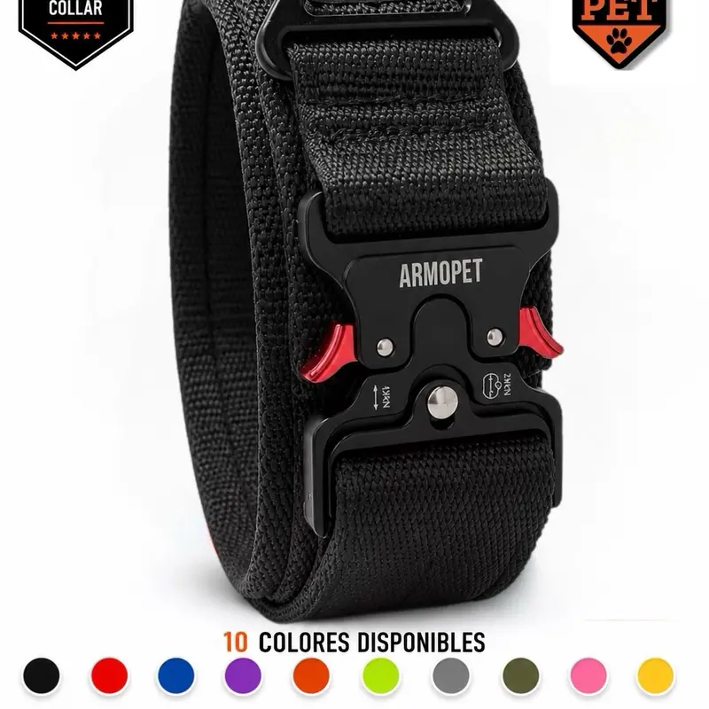 ArmoPet Tactical Dog Collar with Heavy-Duty Handle and Adjustable Fit