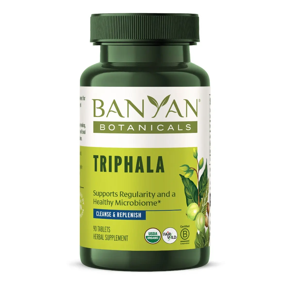 Banyan Botanicals Triphala Tablets - Organic 3-Fruit Blend Gut Health Supplement - Supports Digestion, Gentle Detox, Bowel Regularity & Overall Wellness