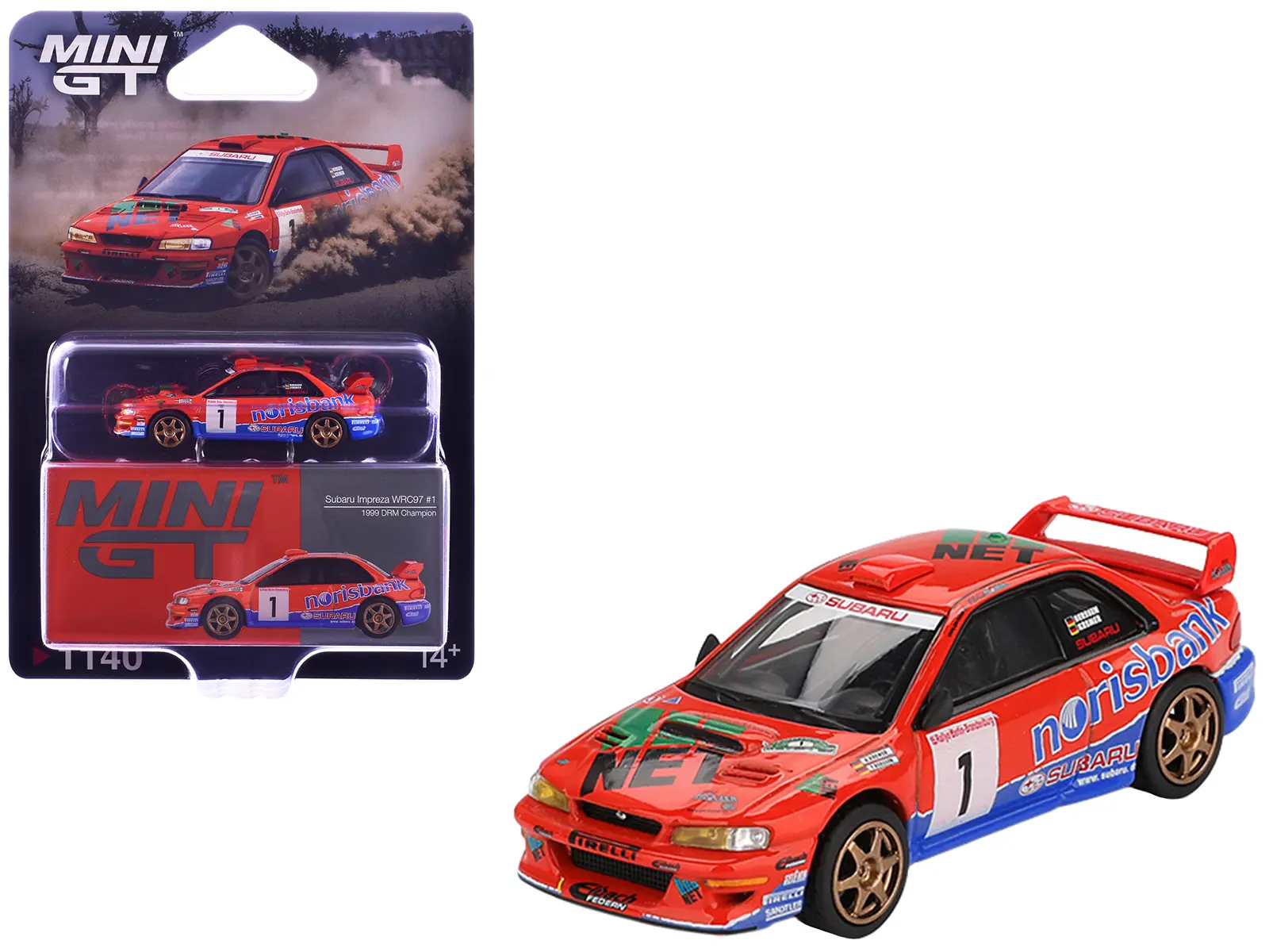 Subaru Impreza WRC97 #1 "Deutsche Rallye Meisterschaft (DRM)" (1999) Limited Edition 1/64 Diecast Model Car by Mini GT
