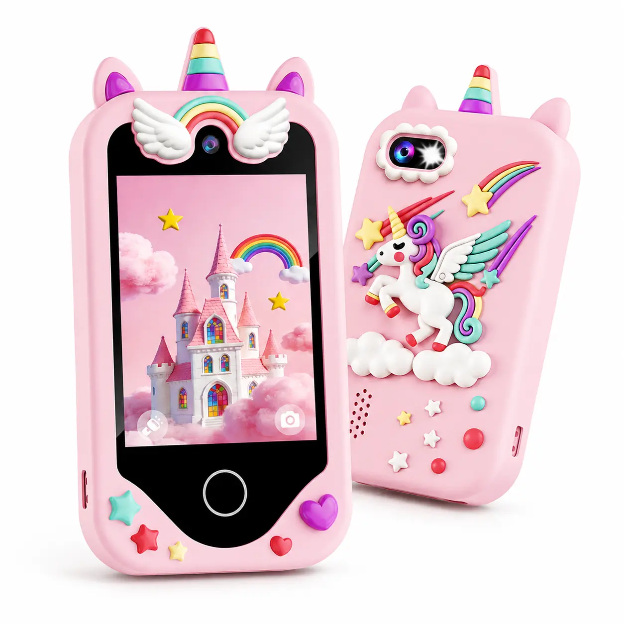 SAIKIDS Kids Pretend Digital Camera Toy Phone - Dual Cameras, Fun Games, Cute Filters, Portable Birthday & Holiday Gift for Boys & Girls