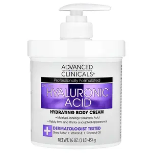 Advanced Clinicals Hyaluronic Acid, Hydrating Body Cream, 16 oz (454 g) Advanced Clinicals Hyaluronic Acid, Hydrating Body Cream, 16 oz (454 g)