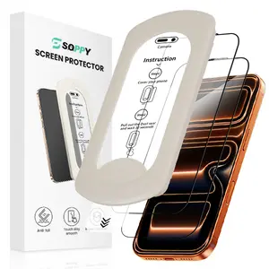SOPPY Screen Protector 2 Pack for iPhone Clear & Privacy Protection, Fingerprint Resistant, Dust-Free, Bubble-Free Design