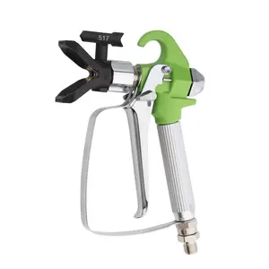 3-Piece Airless Spray Gun Set (Green & Black) - Accessories for sprayers, spray nozzles, includes 517 nozzle with gaskets and nozzle seat. Suitable for airless spray painting of interior/exterior house walls, gardens, decks, and fences.