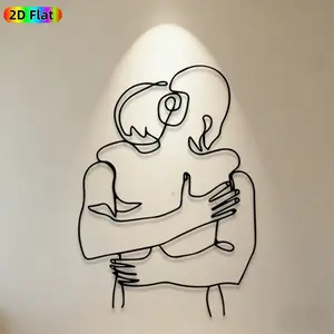 1pc Embrace Metal Wall Art, Heartwarming Embrace Statue Mural, Ideal Gift for Valentine's Day, Anniversary, Love Decor Enthusiasts, Rust-Resistant Metal Wall Decor Wall Sculptures, Perfect for Bedroom Wall & Garden Fence, Romantic Home Decor Accent