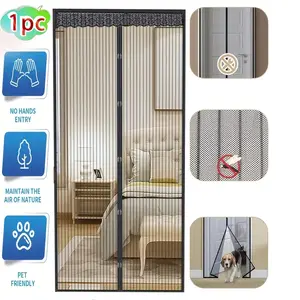 Pet Scratch-Resistant Door Curtain, Classic Polyester Mesh Screen, Maintain The Air Of Nature, Magnetic Closure, No Hands Entry, Easy Installation, Multiple Sizes Available