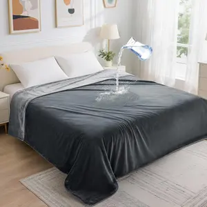 Waterproof Blanket for Bed: Reversible Soft Flannel Twin Bed Blanket 60" x 80", Leakproof Throw Spill-Proof Dog Pet Blanket for Couch, Sofa Protect, Movie