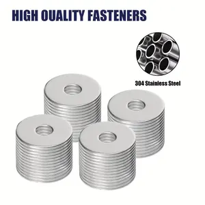100Pcs Stainless Steel Washers, M6 metal flat gaskets for repair use, Heavy Duty Fastening, Made of rust-proof and wear-resistant stainless steel, thin gaskets allow precise gap adjustment and serve as industrial positioning spacers