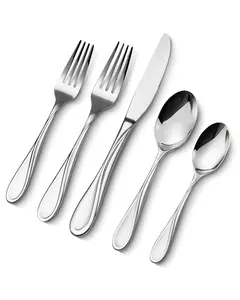VEVOR 30-Piece Silverware Set,  Food-Grade Stainless Steel Flatware Utensils, Mirror Finished Cutlery Set, Dishwasher Safe Eating Tableware for Kitchen Home, Service for 6, Include Knife Fork Spoon