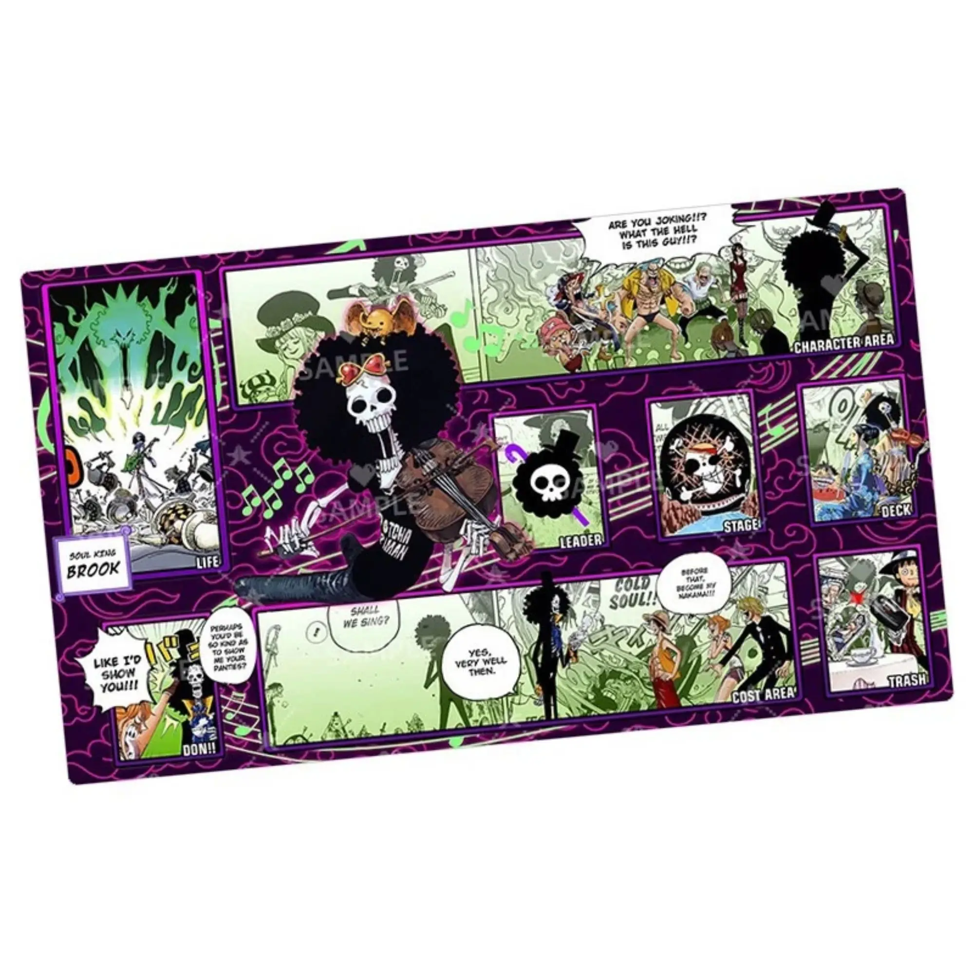 BROOK Playmat With Zones OPCG TCG Card Game Play Mat, Anime Desk Mat Mousepad, Trading Card Game Mat