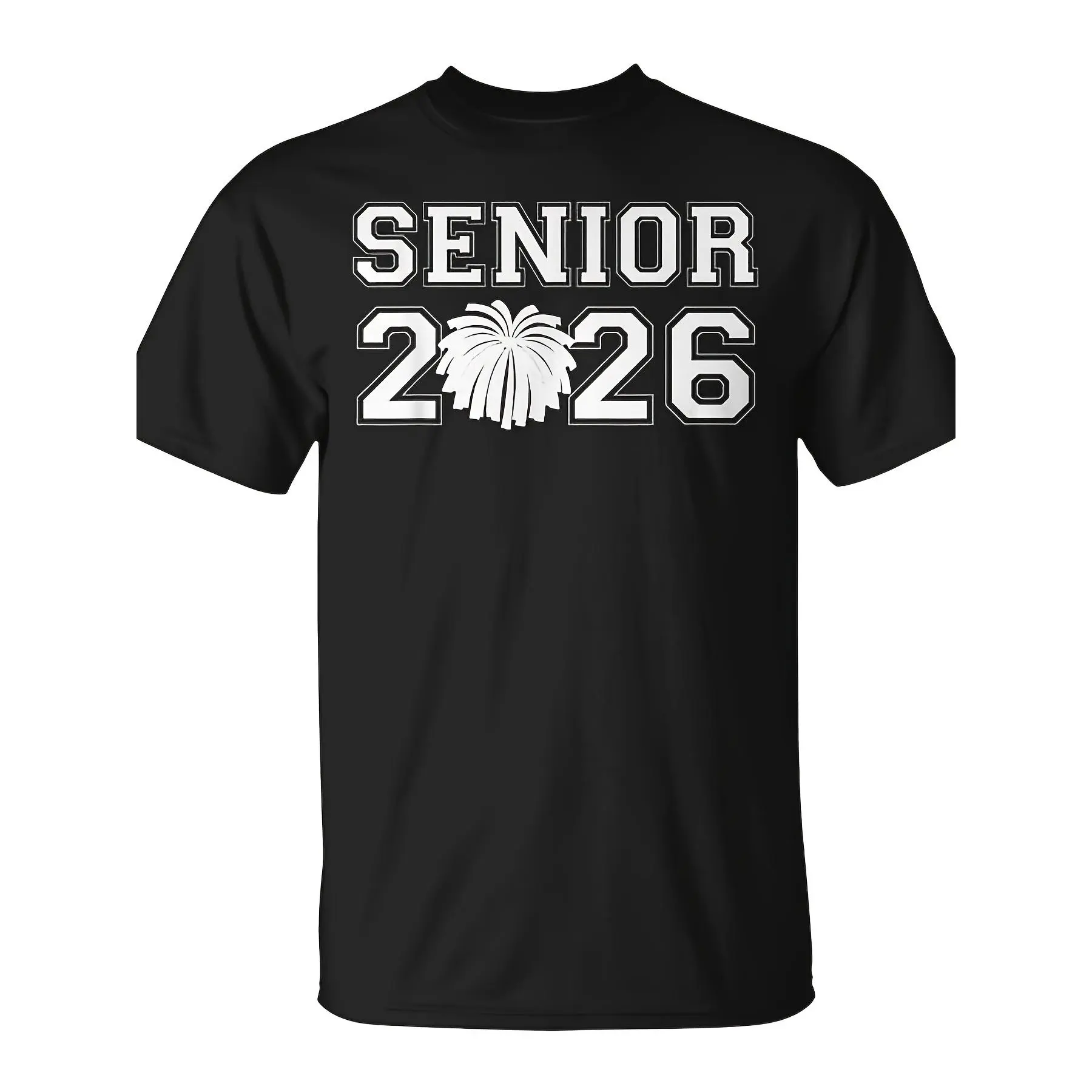 GGOR Retro Senior Cheerleader T-Shirt Class of 2026 Graduation Suitable for Cheerleaders, Round Neck Regular Fit Machine Washable Cheerleading Apparel for Graduates, Year-Round Wear & Squad Events