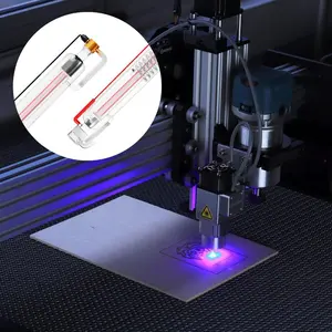 fathersdaygift VEVOR 60W CO2 Laser Tube, 49.2 in (1250 mm) Length, 2 in (55 mm) Dia Borosilicate Glass Laser Cutter Tube with Metal Head, 5000-6000hr Wires Preconnected for Laser Engraver Engraving Cutting Machine