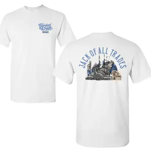 Jack Of All Trades T-Shirt, Industrial Tradesmen Graphic, 2 Sides Design, Soft Cotton Blend Shirt, Blue Collar Gift for Men & Women