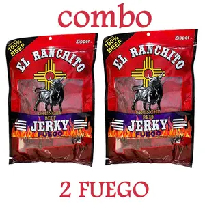 NEW2025 [ Combo 2 ] Fuego El Ranchito Crunchy Beef Jerky Net Wt 2.oz