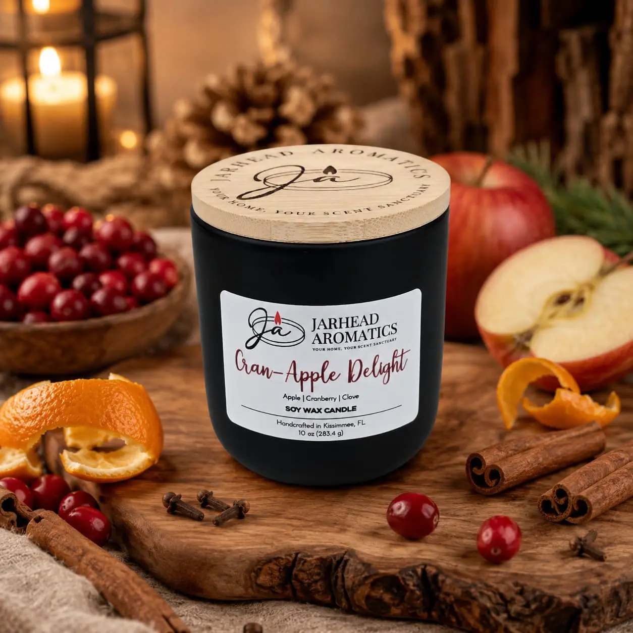 Cran-Apple Delight Soy Wax Candle | Cranberry, Apple & Cinnamon Candle