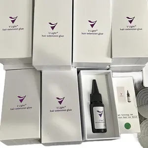hair extensions with v- light glue techonoly