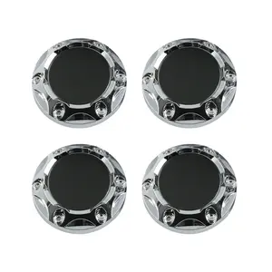 Universal Silver Tone 68mm Car Wheel Center Hub Caps Replacement with Black Sticker 4pcs