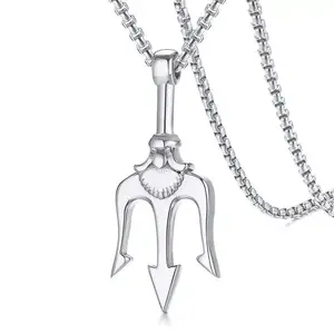 Stainless Steel Necklace Poseidon's Trident Pendant Necklace