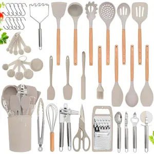 [New Deal]  44 Pcs Silicone Kitchen Utensils Set, Non-Stick Silicone Cooking Utensils Set with Spatula,Silicone Kitchen Gadgets