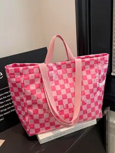 Women's Solid Color Tote Bag, Fashionable Large Capacity Shoulder Bag for Work & Daily Used, Casual Versatile High-quality Daily Bag, Stylish Tote Bag, Trendy Commuter Bag