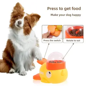 Dog Automatic Pet Feeder Supplies Small Yellow Duck Intelligent Automatic Food Delivery Interactive Cat Feeding Machine Tableware Pet Toys
