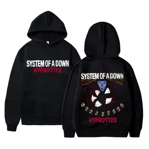 Vintage Rock Band System of A Down Hypnotize Print Hoodie Men Alternative Metal Music Sweatshirt Mens Gothic Harajuku Streetwear