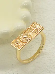 14k Gold Plated $100 Bill Ring, Elegant Ring, Unisex Daily Commute Jewelry, Perfect for Parties and Gifts, Versatile Fashion Accessory