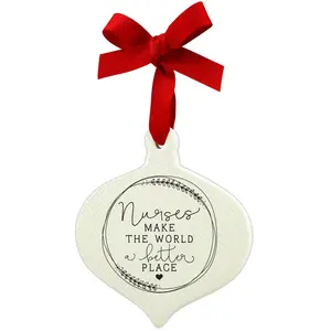 LCP  Doodle Nurses Ribbon Hang Christmas Ornament