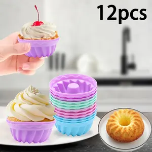 Silicone Baking Molds Set, Reusable Non-Stick Cake Pans, Silicone Muffin Pan, High Heat Resistant, Dishwasher Safe, Perfect for Baking & Kitchen Use