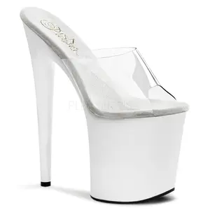 Women's Elegant Platform High Heels, 8-in Footwear, FLAMINGO-801 Clear-White Style