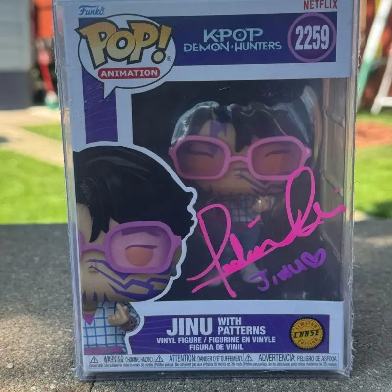 Funko Pop! Animation Jinu with Patterns Vinyl Figure 2259 KPOP Demon Hunters Signed by Andrew Choi Limited Edition