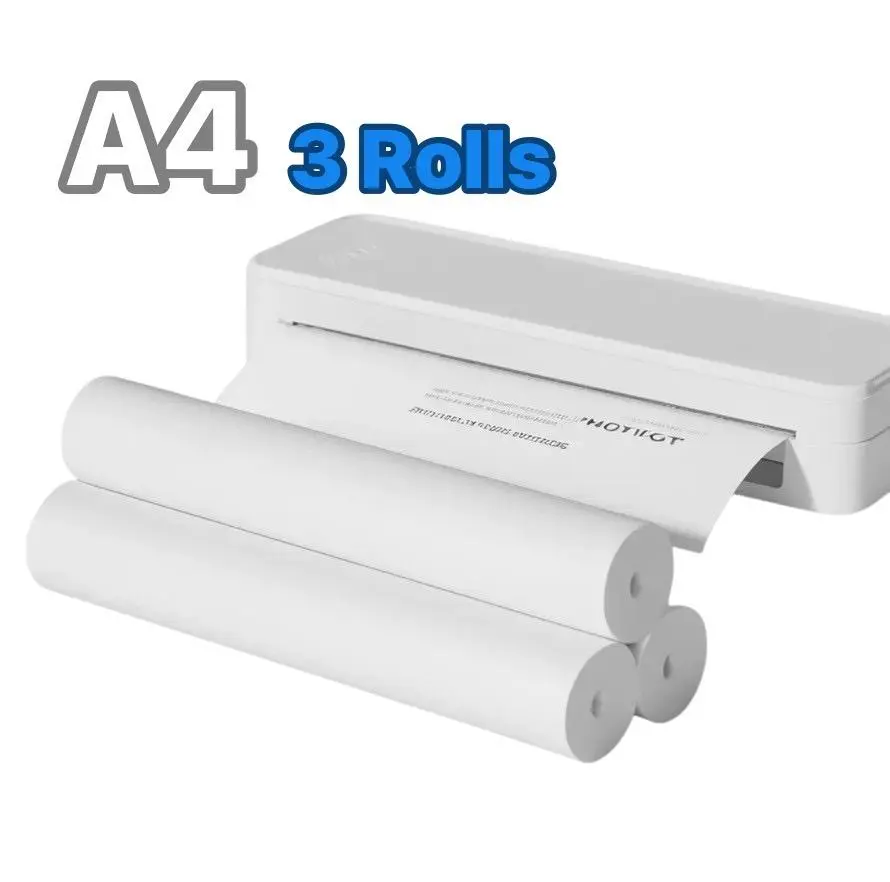 A4 Thermal Paper, 3 Roll Continuous Paper, Sheets Multi-purpose Document File Home & Office Thermal Paper (8.3" x 1.18"), BPA Free, Multifunctional Universal Printing Solution, Best Gifts