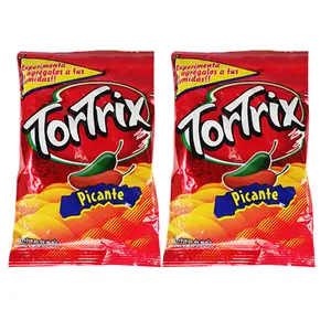 Tortrix - Picante Corn Chips de Guatemala 180g per Bag (2 PACK) - Spicy Flavor Traditional Guatemalan Snack Rich Flavors