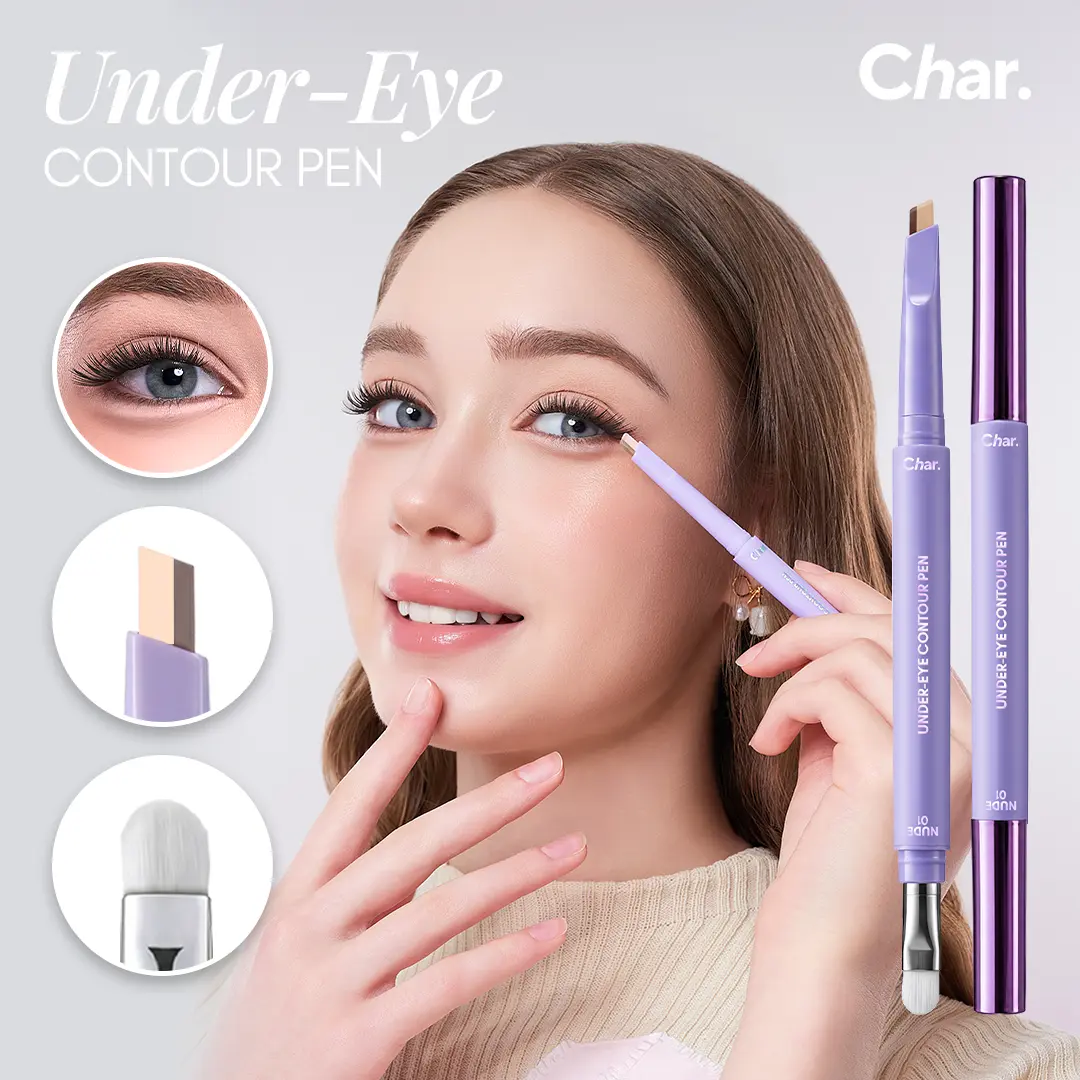 Char cosmetics Aegyosal Under-Eye Pen 2-Pack (Pink & Nude), Dual-Tone with Blending Brush for Smooth, Daily Enhancement, Beauty Products, Dual-Tone Formula, Quick Touch-Ups, Subtle Shadow, Creates Highlight, Multi-Pack, Different Skin Tones