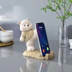 Cute Cartoon Bear Phone Stand, Adjustable Multifunctional Phone Holder, Convenient Desktop Accessory for Lazy People, Easy-To-Use