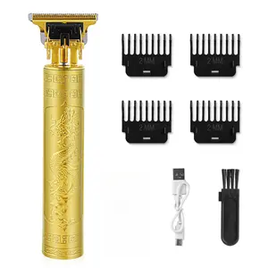 Men's Professional Cordless Hair Trimmer: USB Charging, Zero-Gap T-Blade, 2-in-1 Clipper & Shaver for Head & Facial Grooming