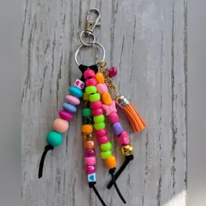 Neon beaded bag charm purse charm backpack charm keychain girlfriend gift