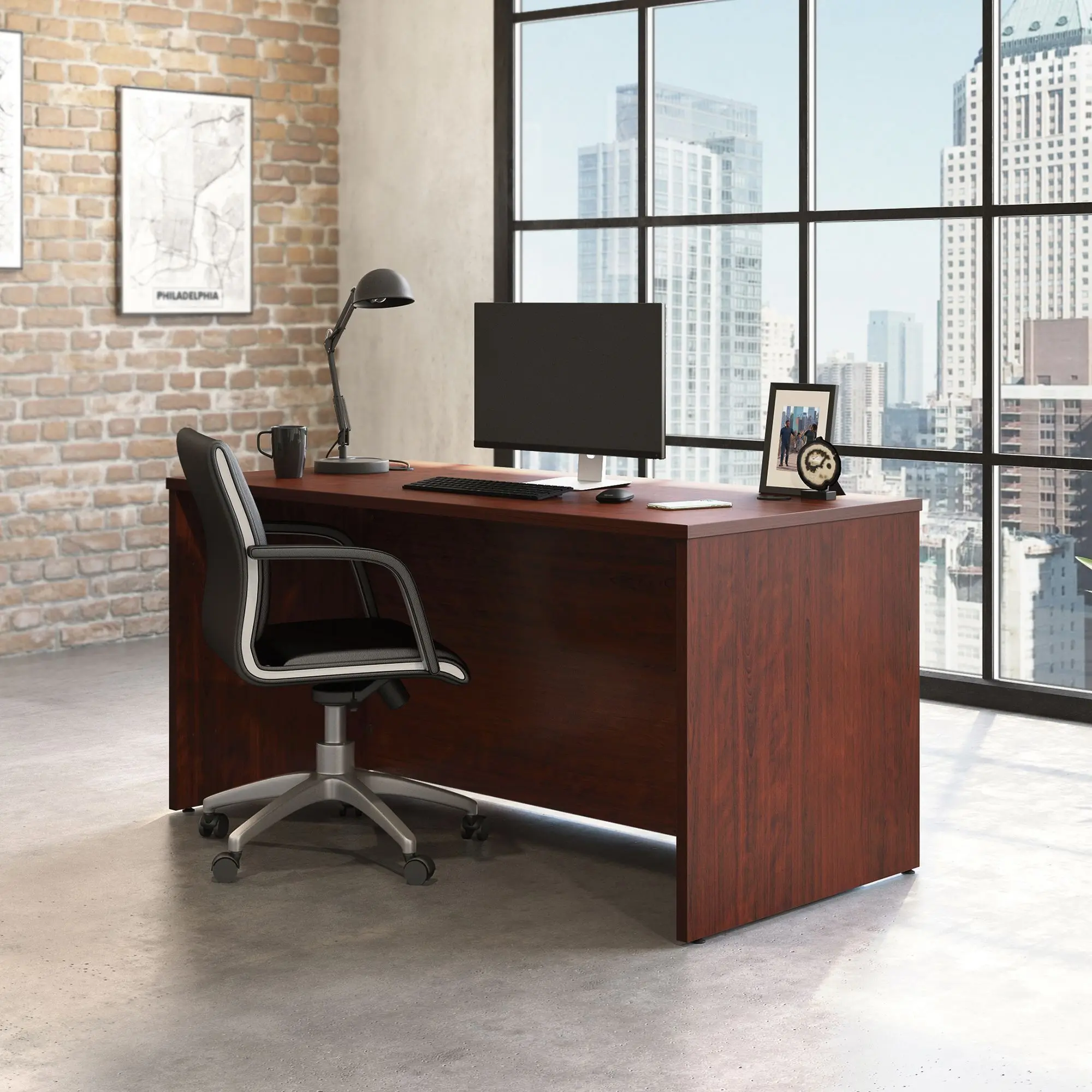 Sauder Affirm Home Office Desk - 60"x30" Sturdy Commercial Office Furniture, Adjustable Feet, Cable Management Holes for Remote Work & Professional Use, Home Office Desks
