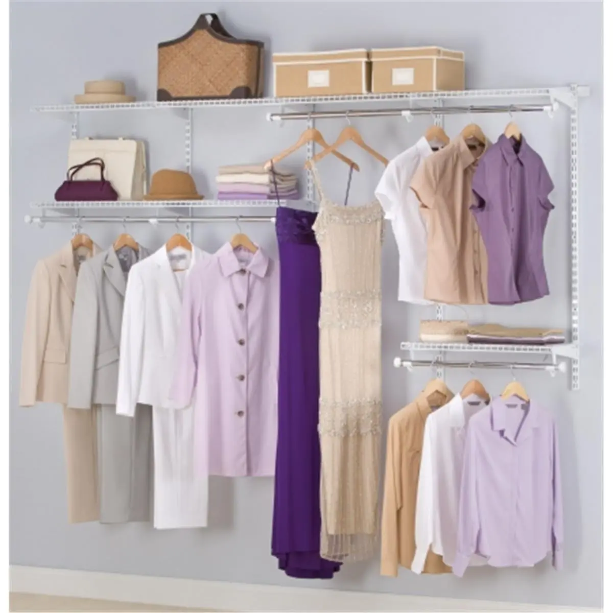 212 MAIN Adjustable Wardrobe Organizer Closet Kit - Rubbermaid Configurations, White, Model FG3G5902WHT