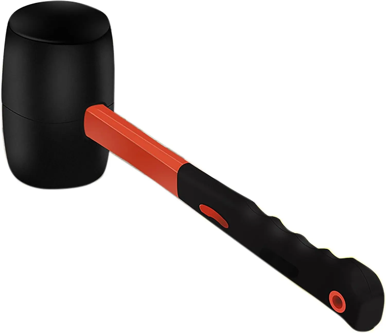 12 Oz Rubber Mallet with Shock-Absorbing Fibre Handle, Heavy-Duty Hand Tool for Camping Tent Stakes, Floor Installation
