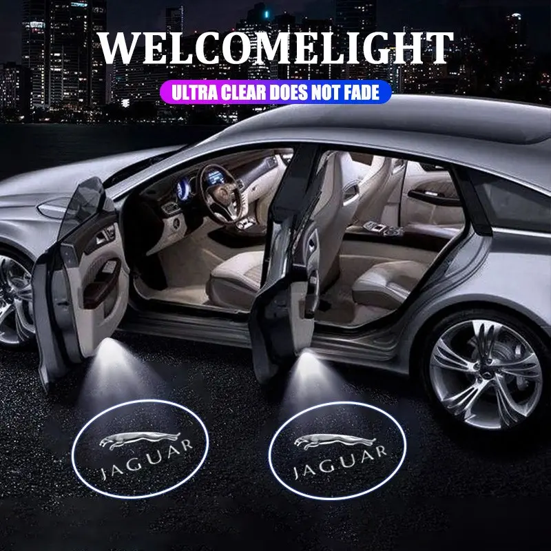 Car Door LED HD Welcomecourtesy Shadow Projector Lamp, Logo Light for Jaguar Xe Xf Xj F-Pace F-Type X-Type S-Type, Car Accessories, Car Decorative Light, Auto Decorative Light, Led Step Lights