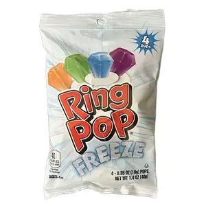 Ring Pop Freeze 4 Pieces Lollipop Candy - Individually Wrapped Pops Artificial Flavors  Snack Lollipop Mix sour Rainbow Berry Blue-Raspberry