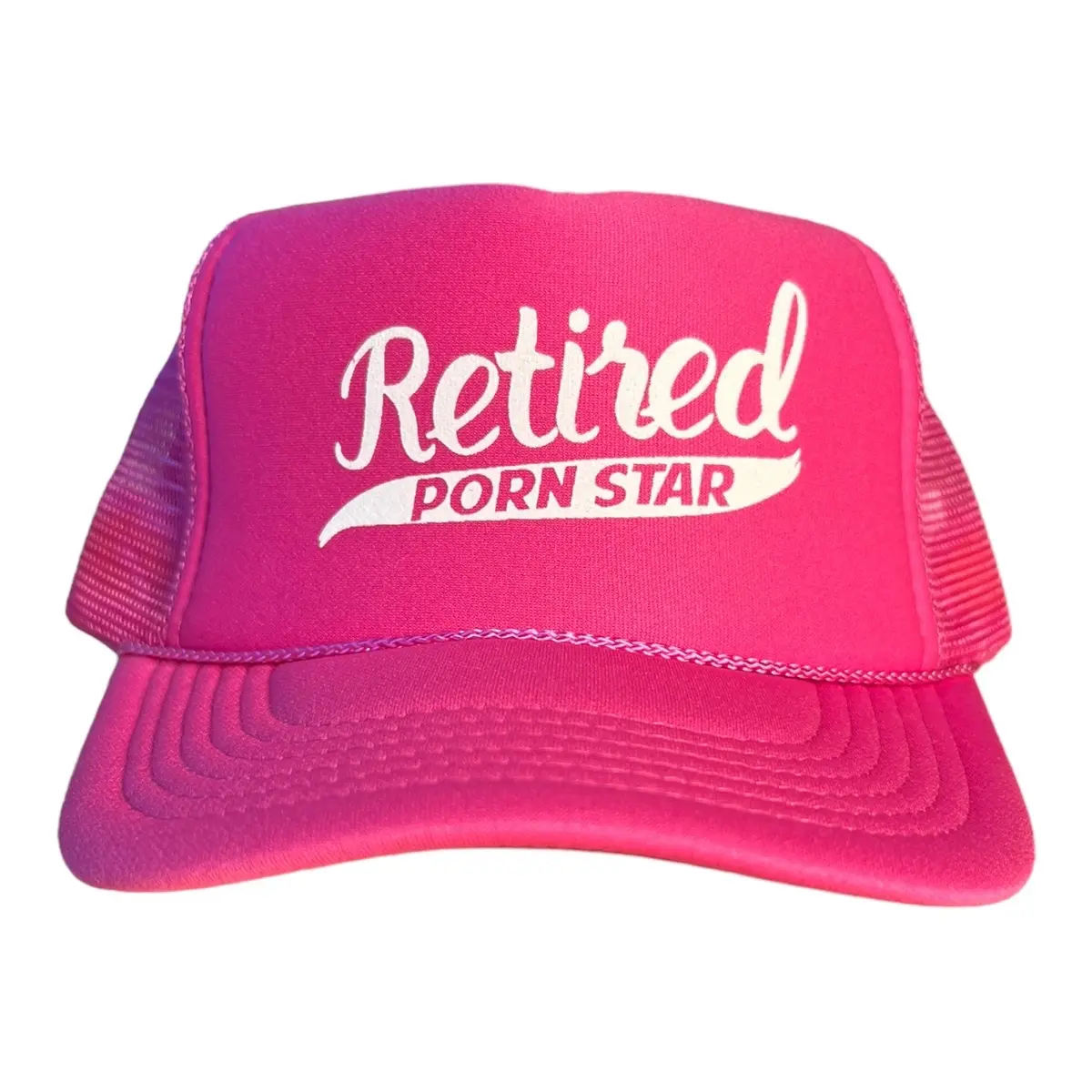 Retired Pornstar hat funny  hat pink SnapBack bachelorette party college summer beach boating hat classic foam trucker