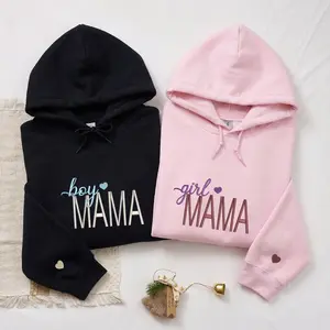 Custom Embroidered Boy Mama Sweatshirt with Kids Name, Personalized Gift for Mom from Friends, Embroidery Girl Mama Hoodie, Mother’s Day Birthday Mama Gifts, New Mom Gift