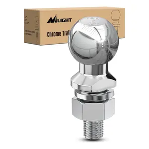Nilight Hot-Forged Steel Chrome Trailer Hitch Ball - 2-in Diameter, 7500 lbs Towing Rating, 1x2-1/8-in Shank, Hex Nut & Lock Washer Included, Easy Installation, Corrosion-Resistant Vehicle Accessories, Universal Fit for Trucks