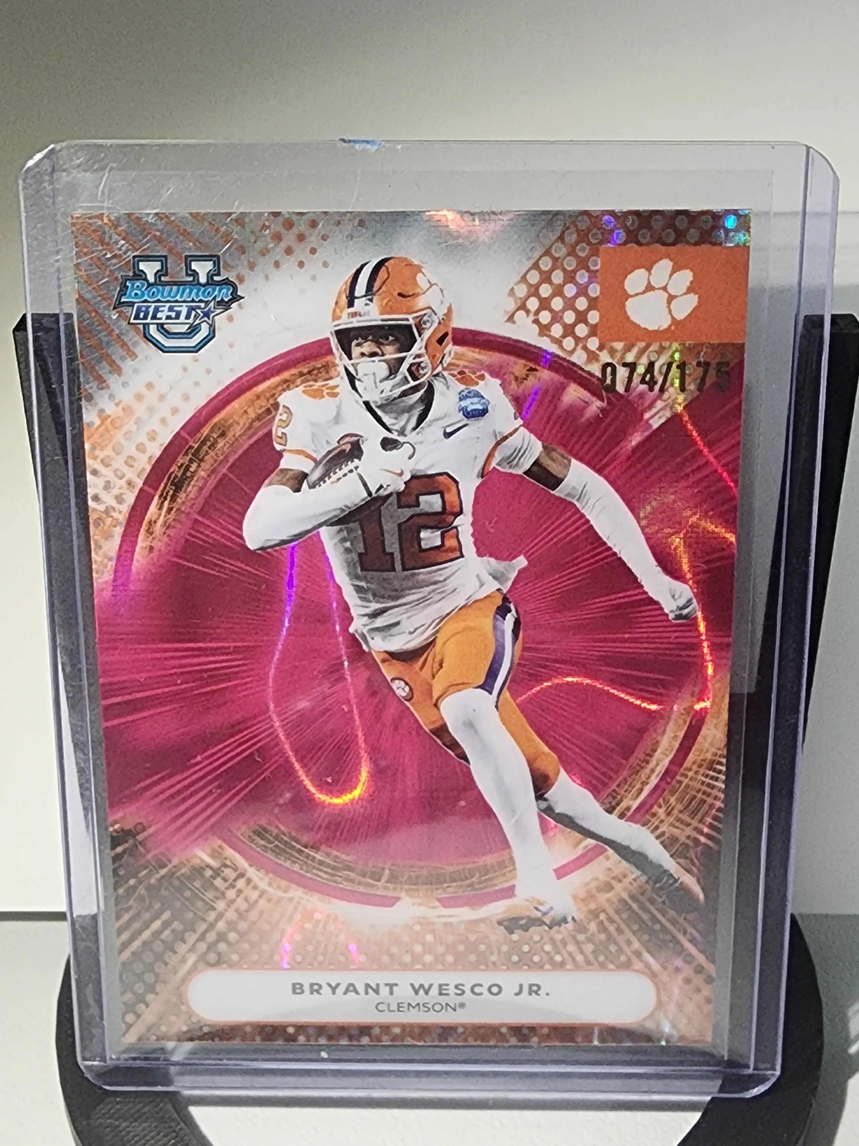 2025 Topps Chrome Bowman Best U Clemson Tigers Bryant Wesco Jr.